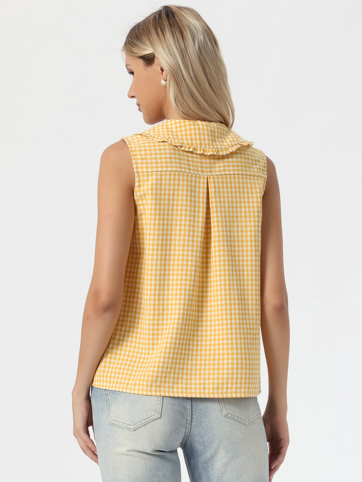 Retro Ruffle Button-Up Top
