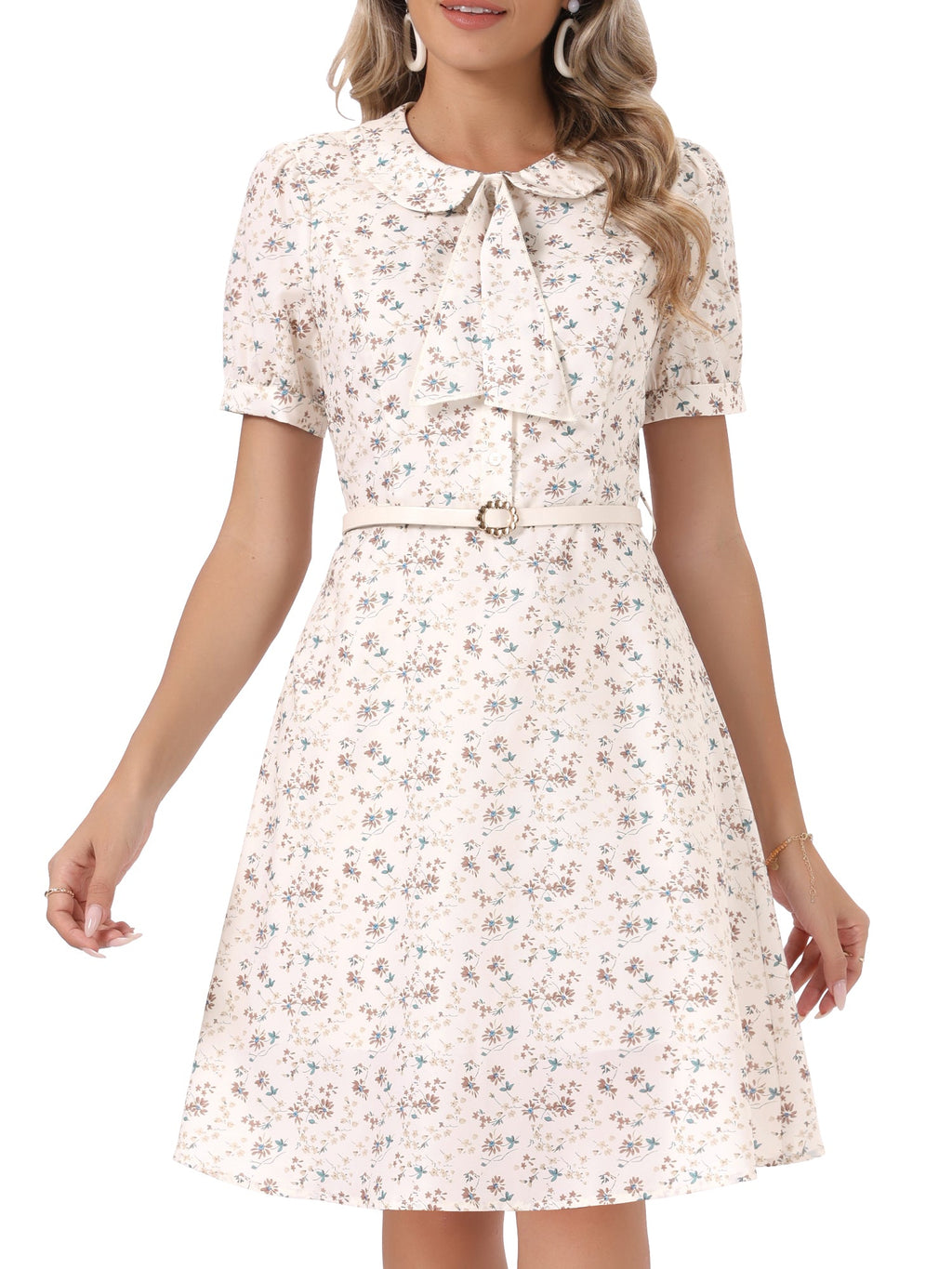 Button Cuff Hidden Zip Dress