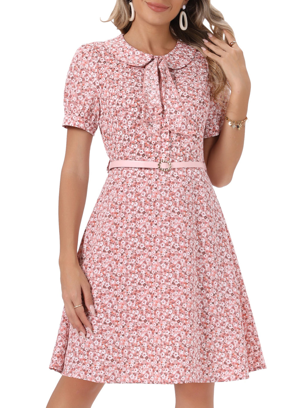 Button Cuff Hidden Zip Dress
