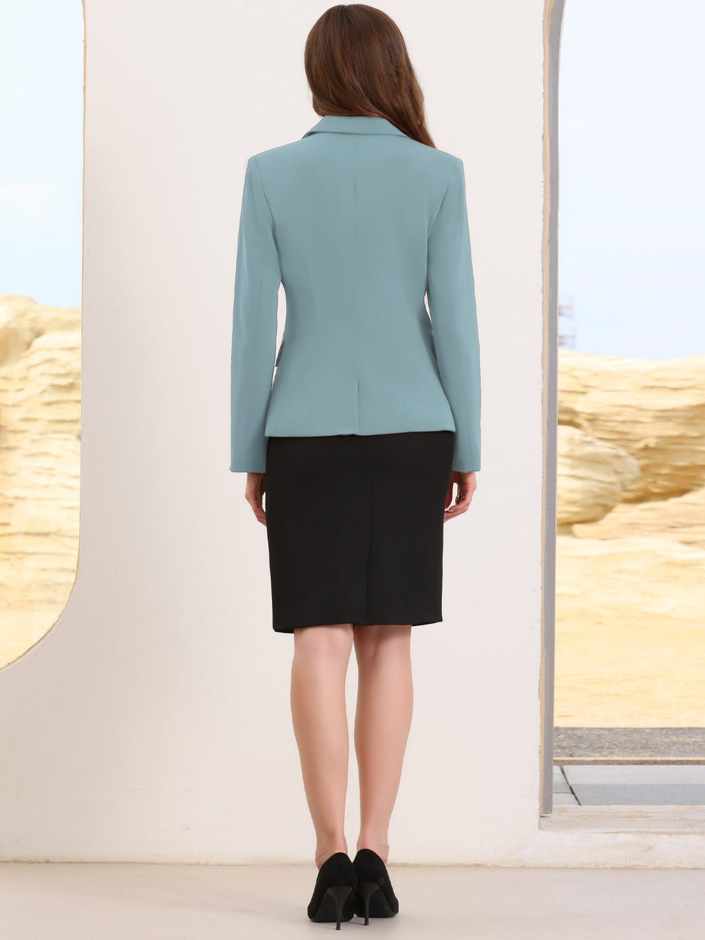 High-Stretch Solid Workwear Blazer