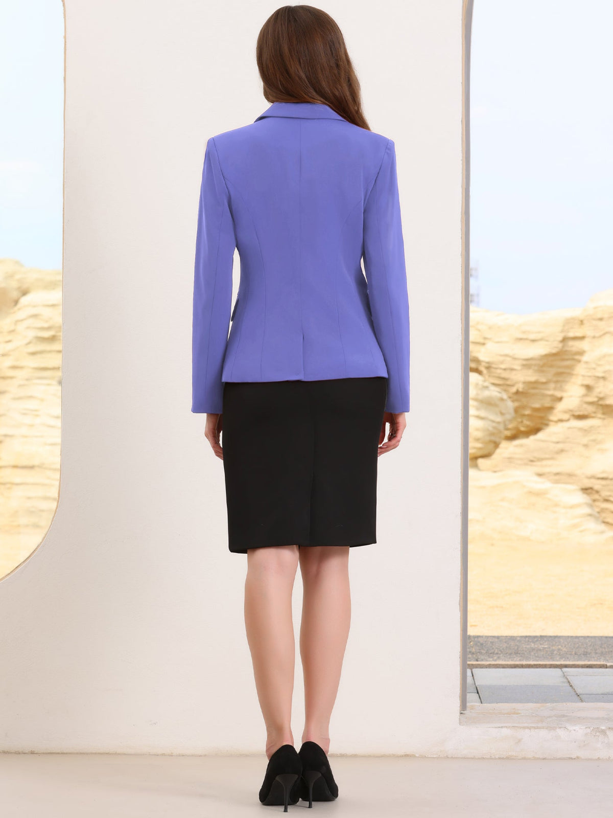 High-Stretch Solid Workwear Blazer