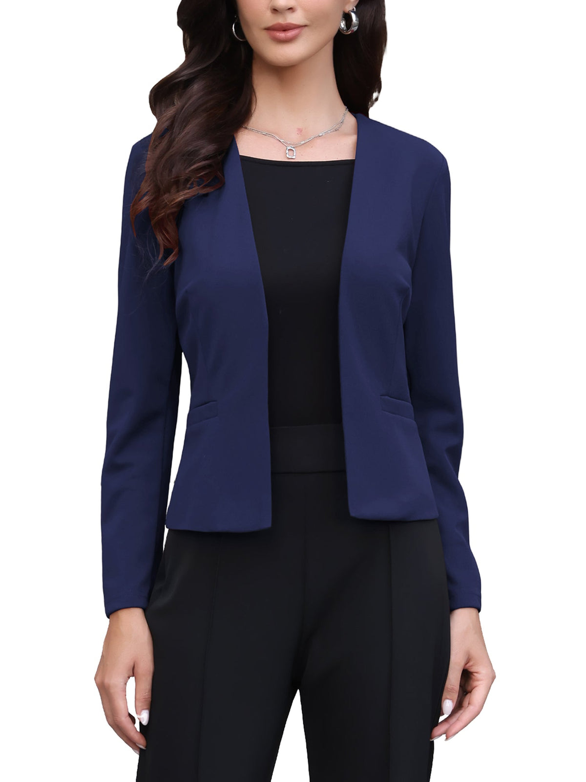 Cinched-Pleat Stretch Blazer