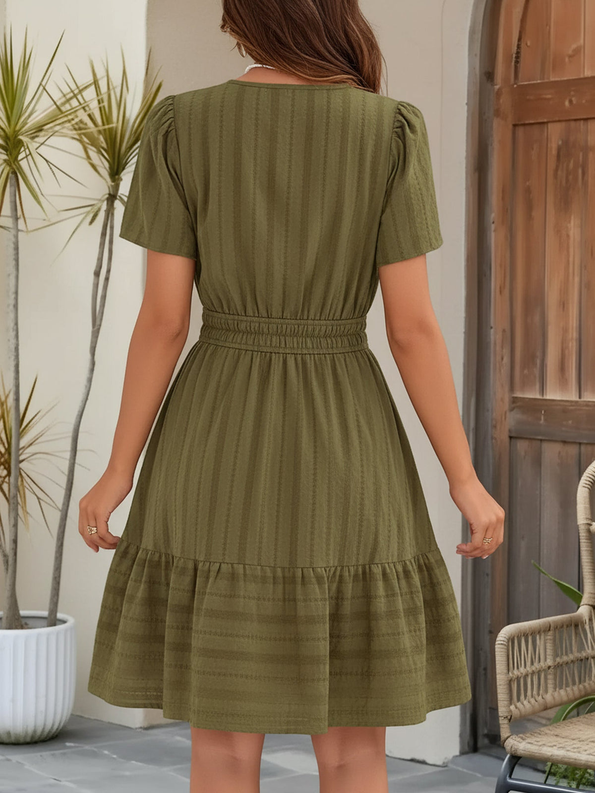 Cotton Vacation Puff Sleeve Dress