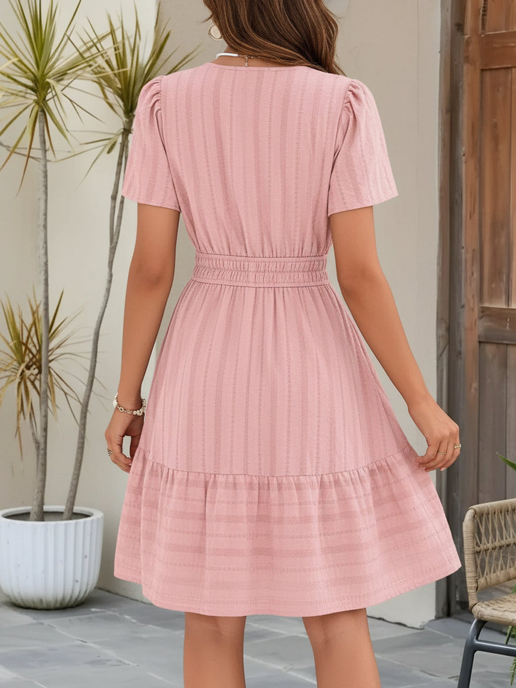 Cotton Vacation Puff Sleeve Dress