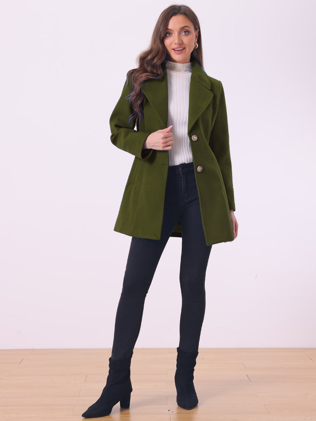 Curved Waist Vent Overcoat