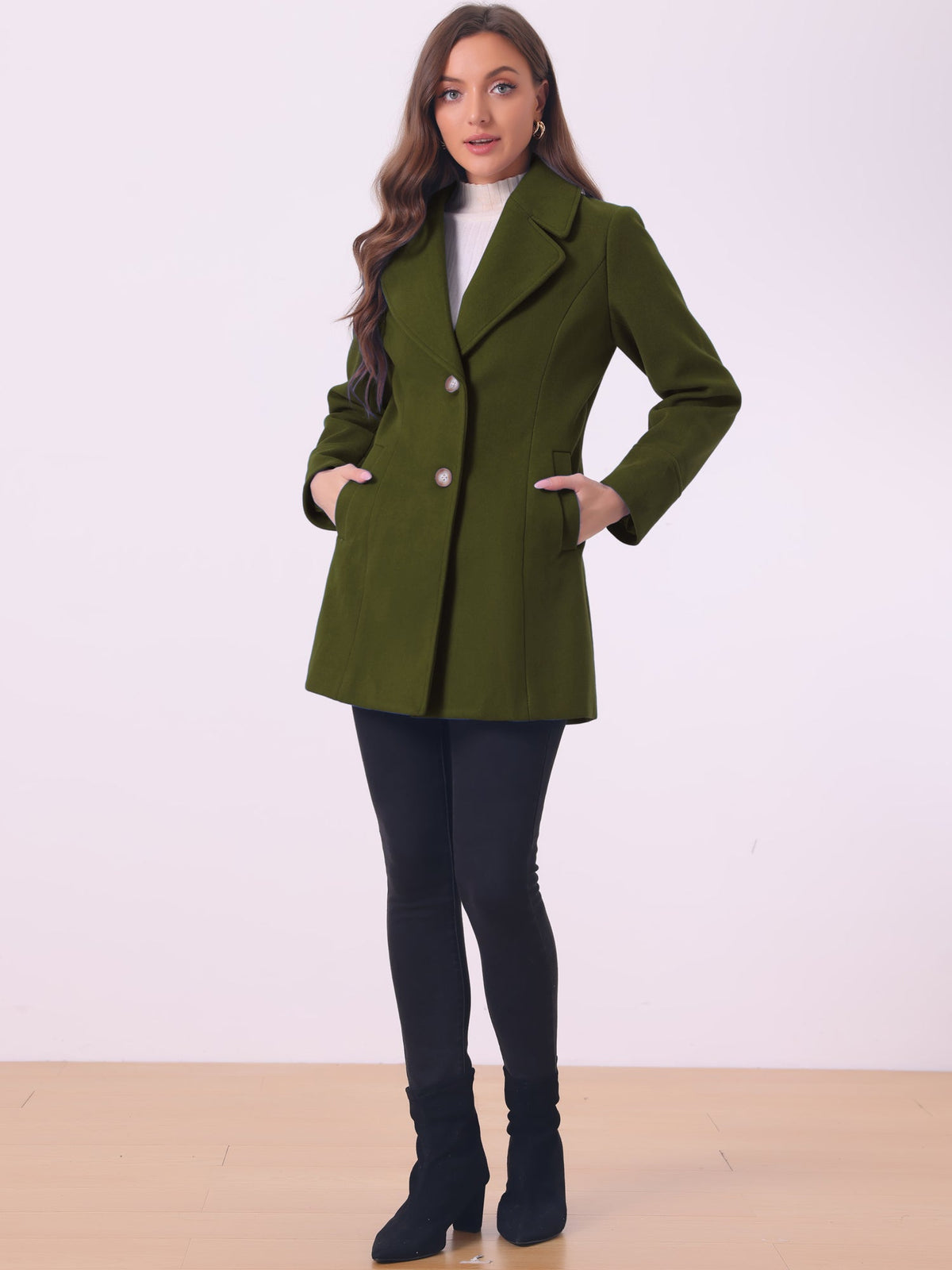 Curved Waist Vent Overcoat
