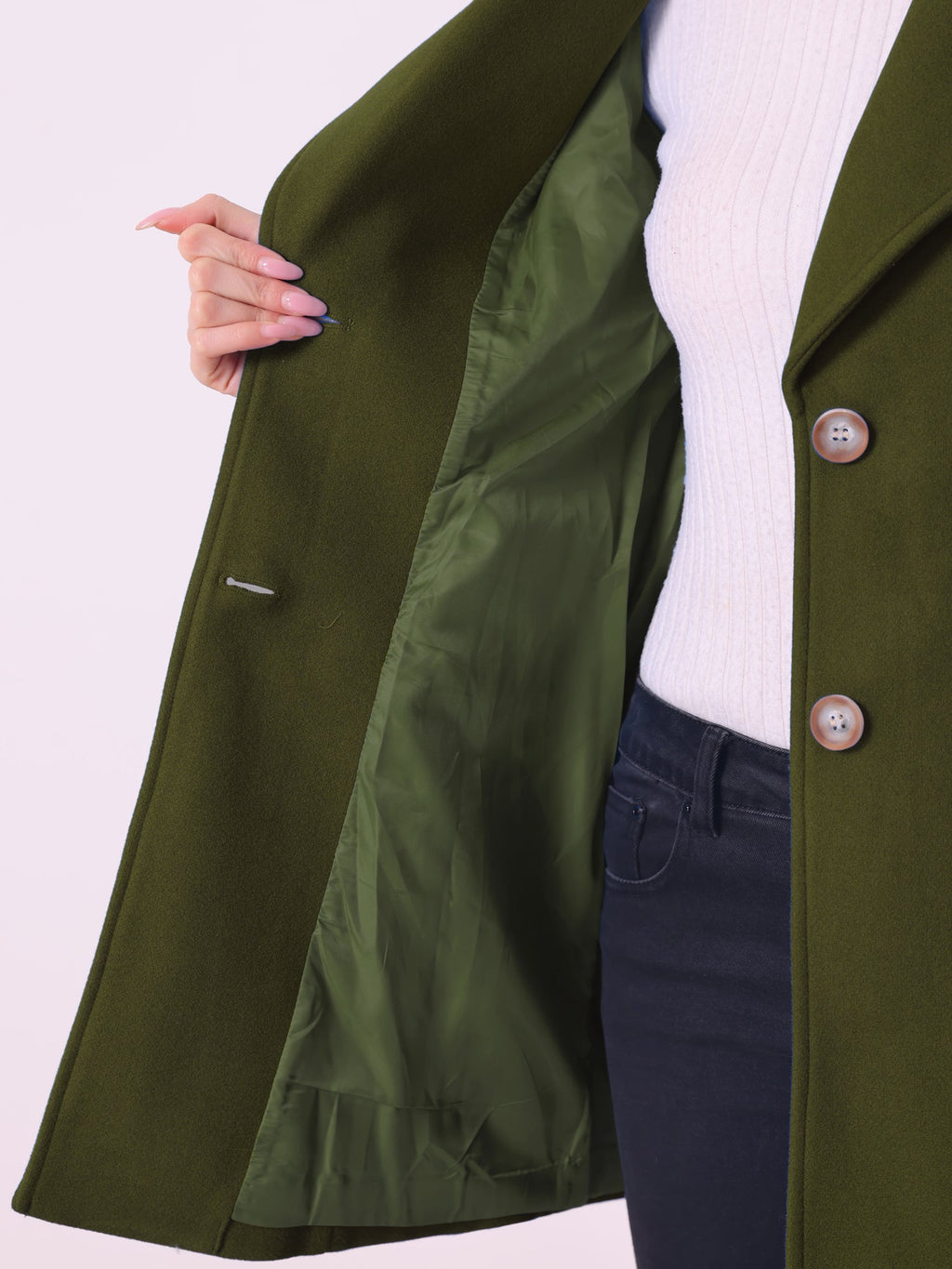 Curved Waist Vent Overcoat