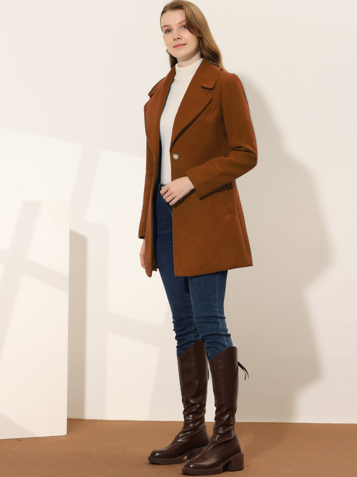 Curved Waist Vent Overcoat
