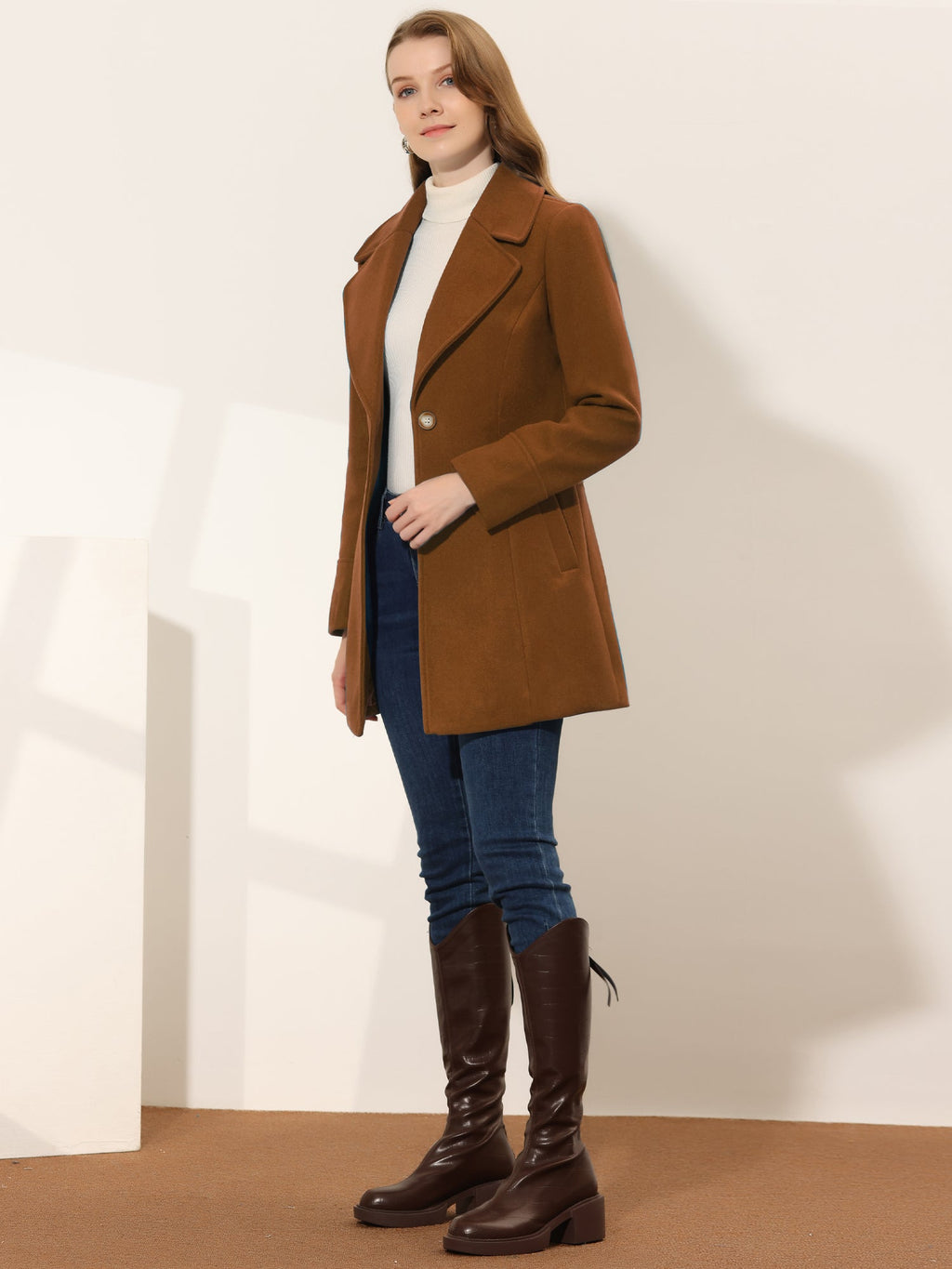 Curved Waist Vent Overcoat