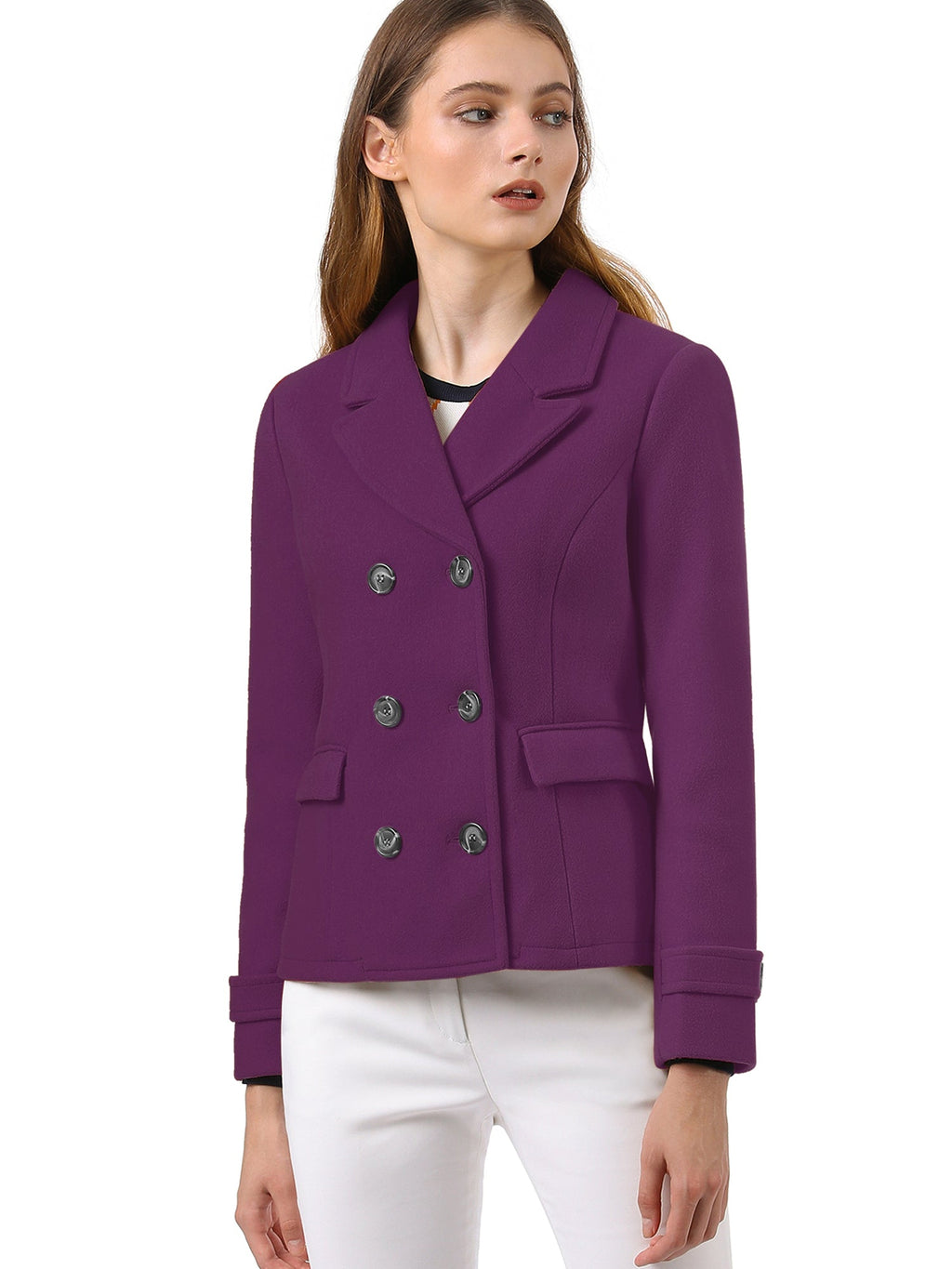 Button Cuff Double-Breasted Overcoat