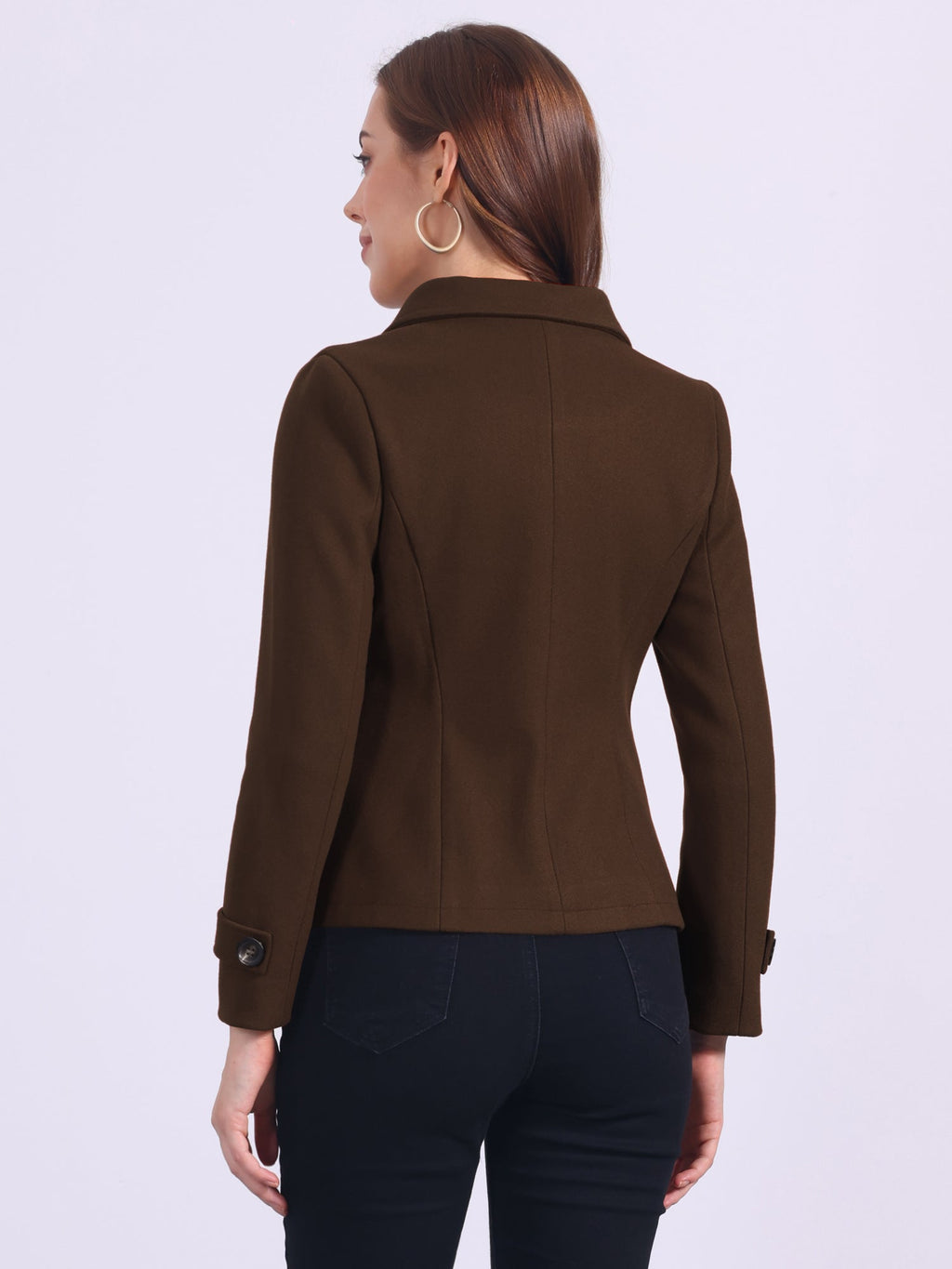 Button Cuff Double-Breasted Overcoat