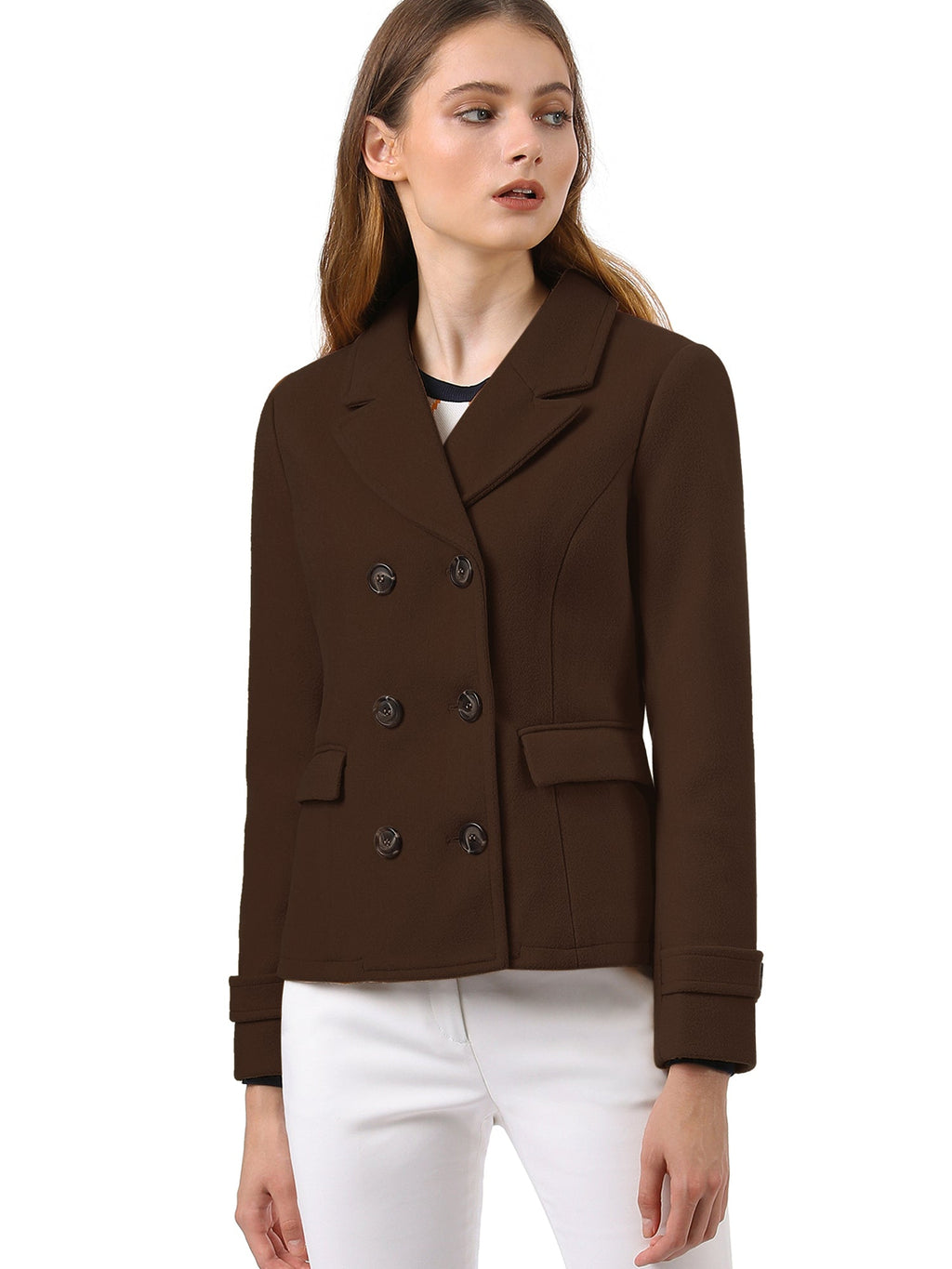 Button Cuff Double-Breasted Overcoat
