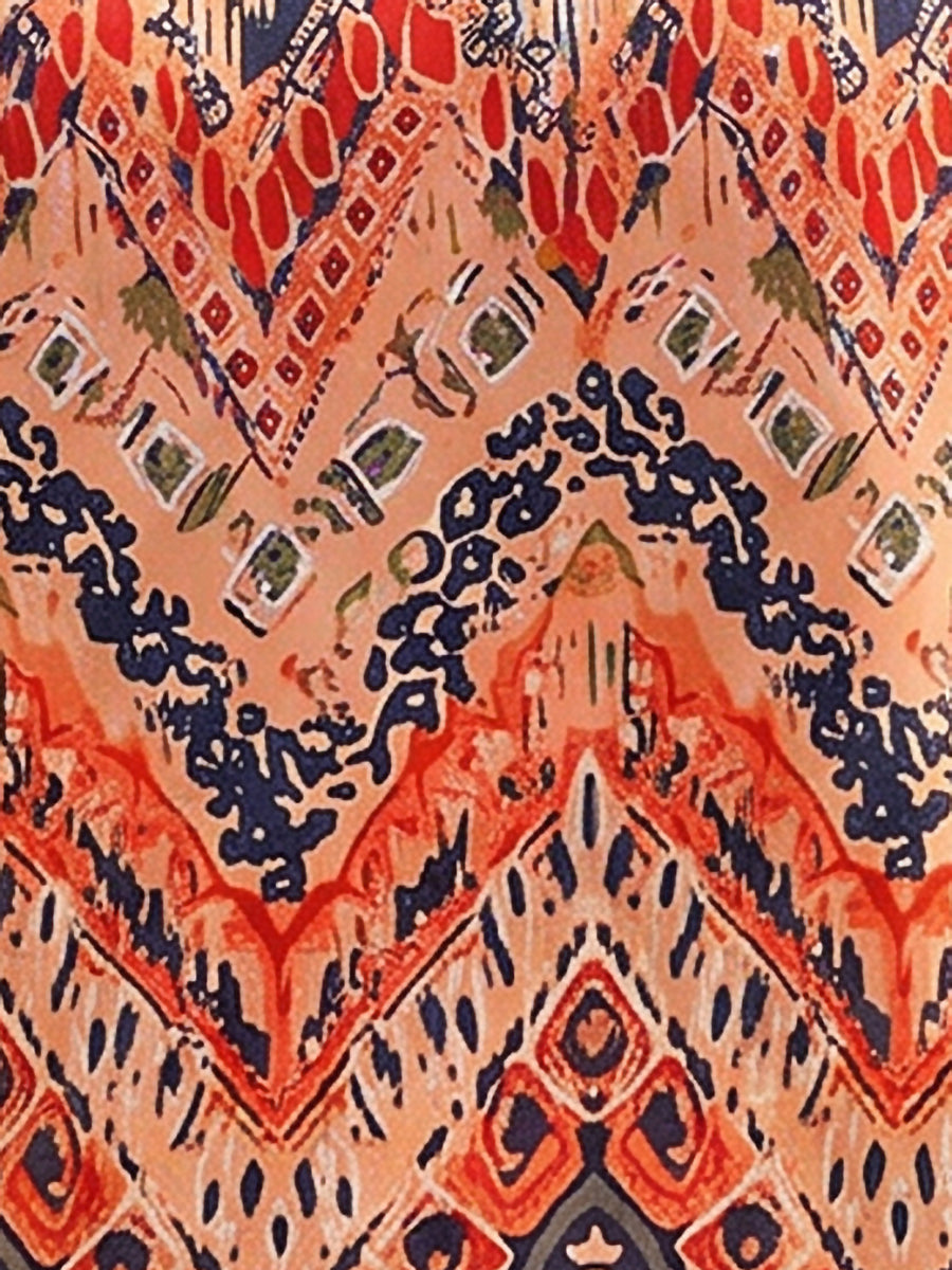 Stretch-Print Spring-Summer Top