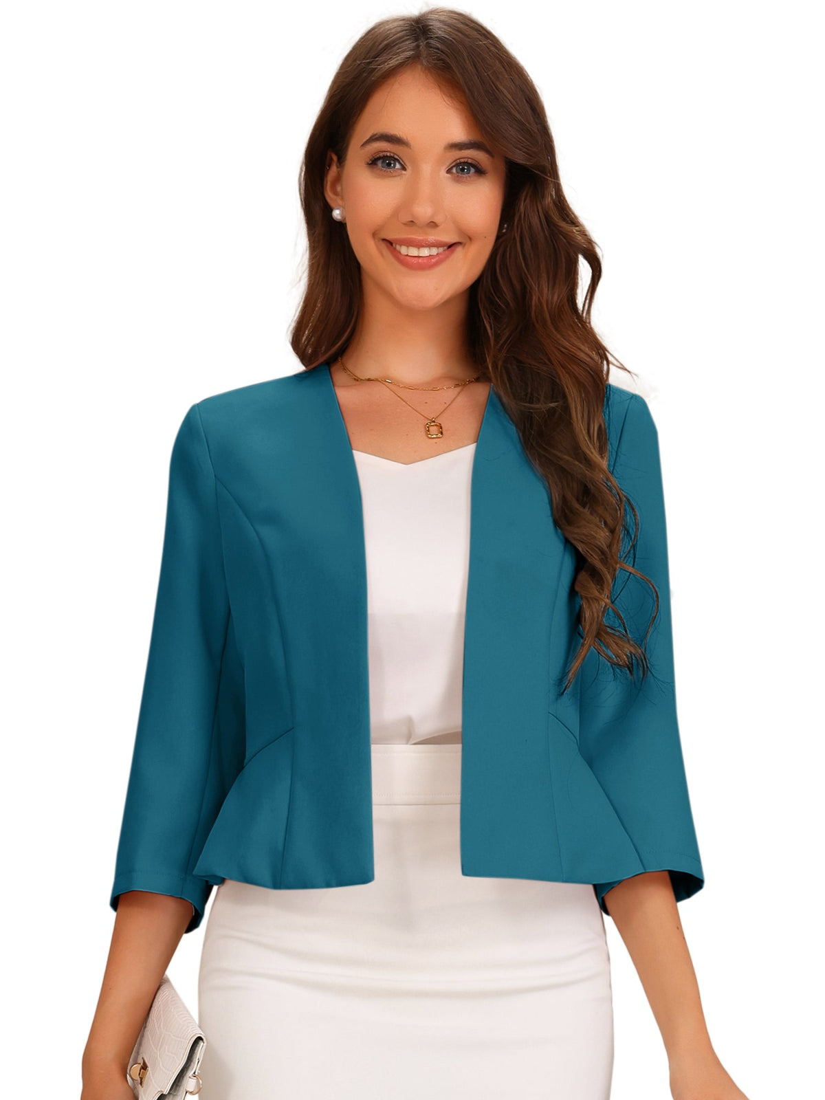 3/4 Sleeve Solid Commute Blazer