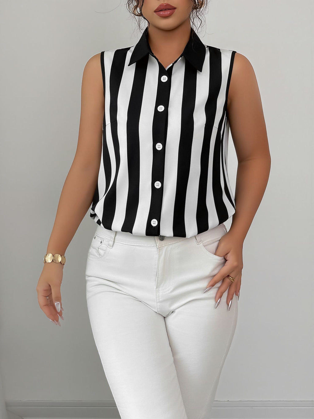 Regular Fit Striped Blouse