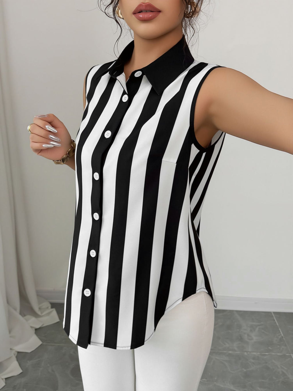 Regular Fit Striped Blouse