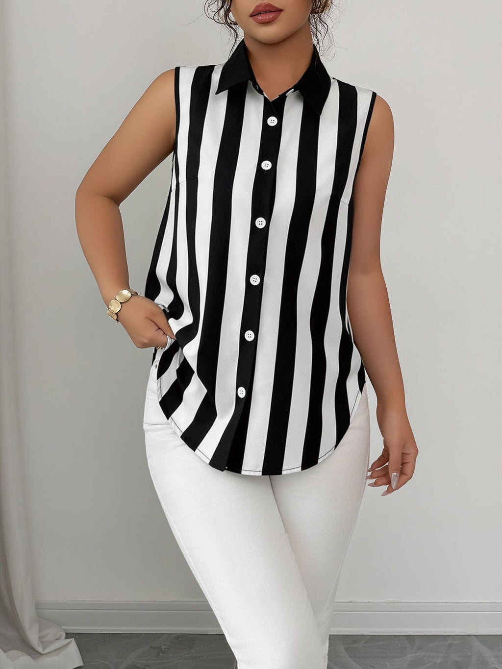 Regular Fit Striped Blouse