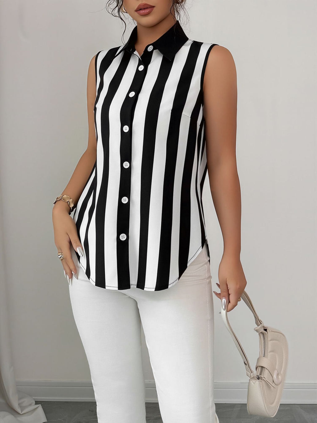 Regular Fit Striped Blouse