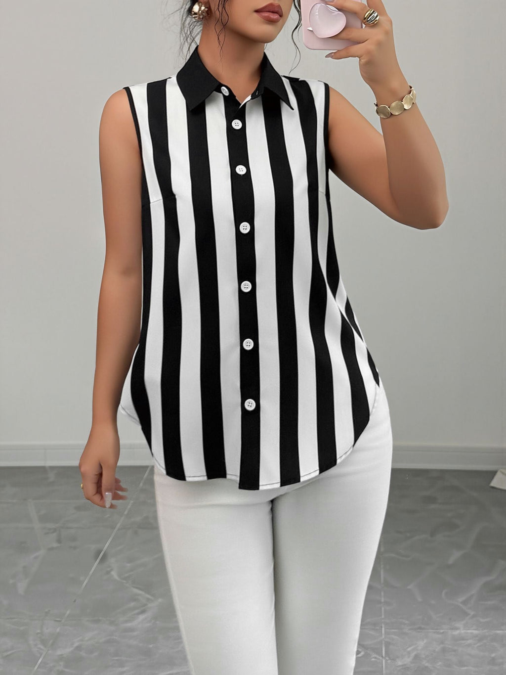 Regular Fit Striped Blouse