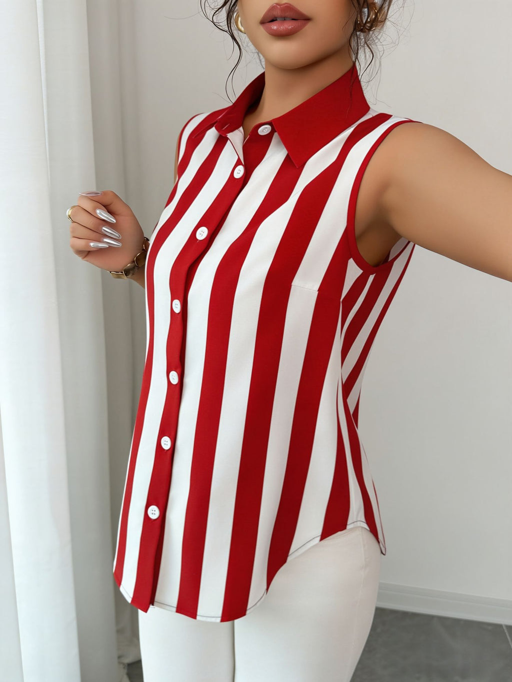 Regular Fit Striped Blouse