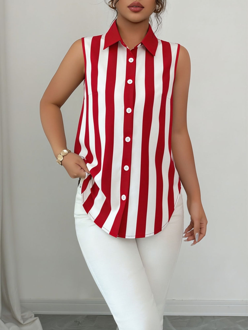 Regular Fit Striped Blouse