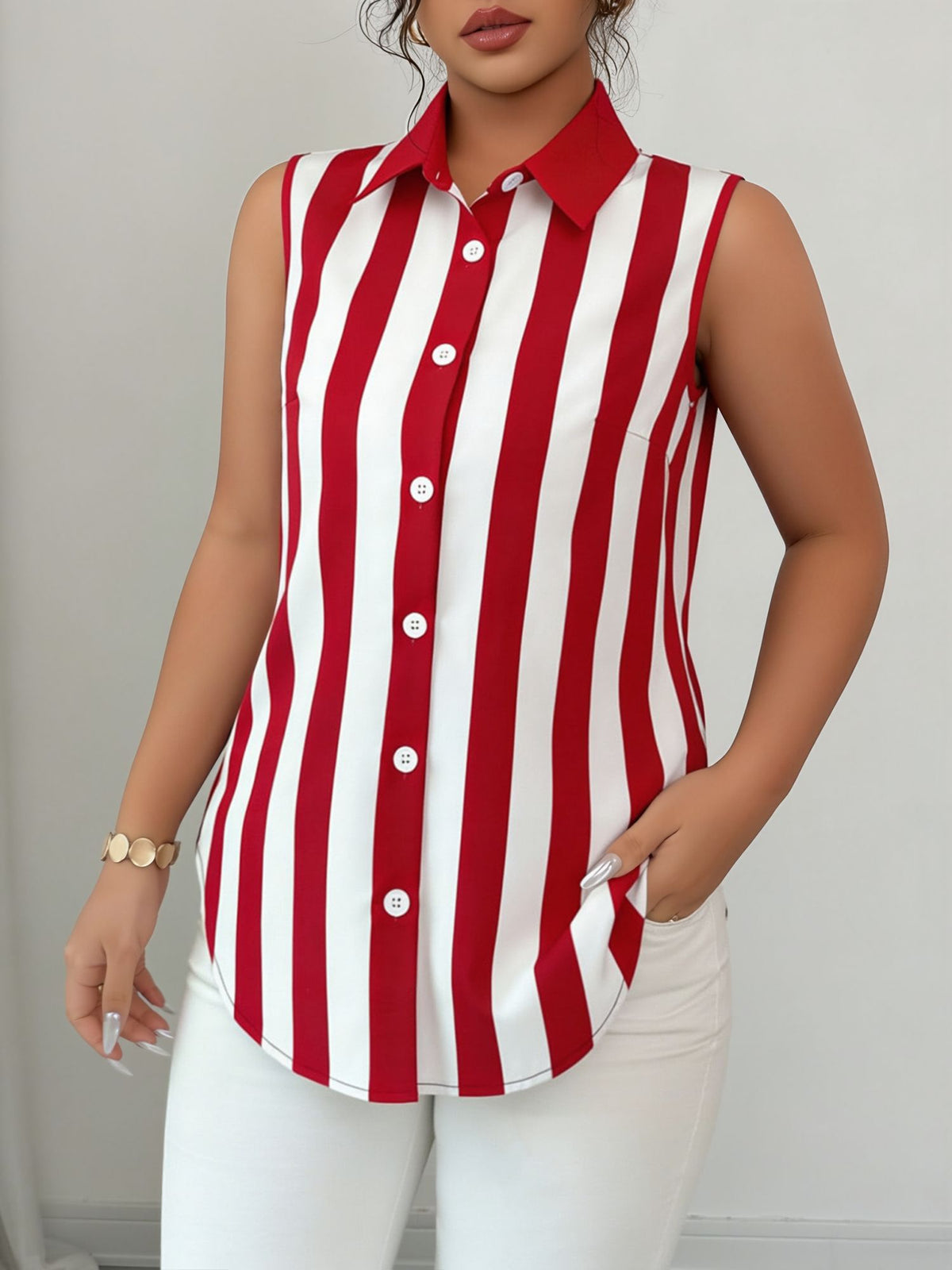 Regular Fit Striped Blouse