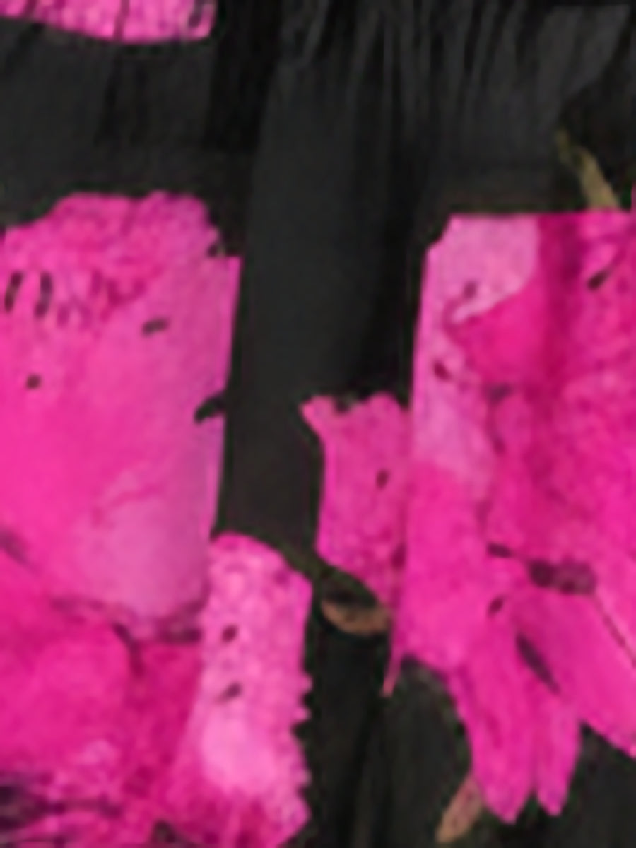 Graphic Long-Sleeve Polyester Dress