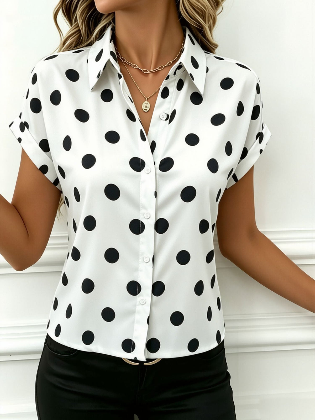 Lightweight Polka Short Sleeve