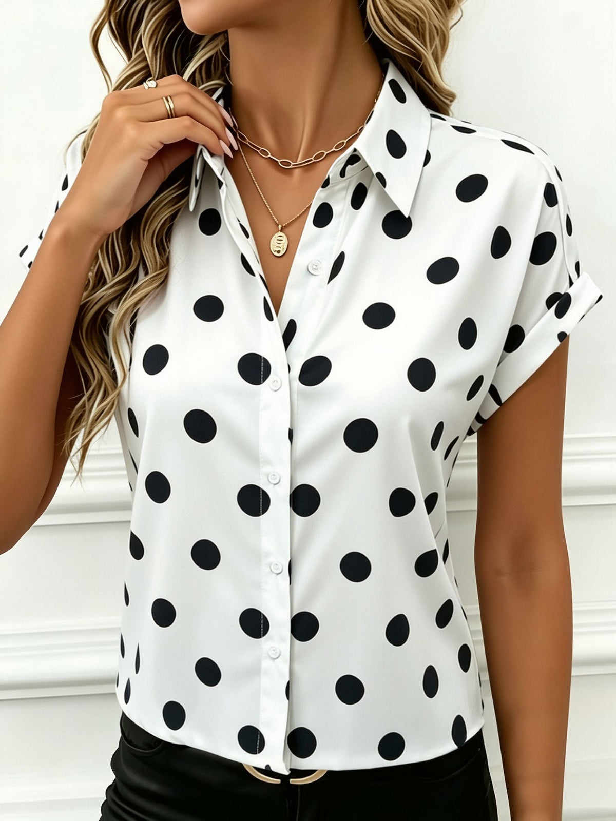 Lightweight Polka Short Sleeve