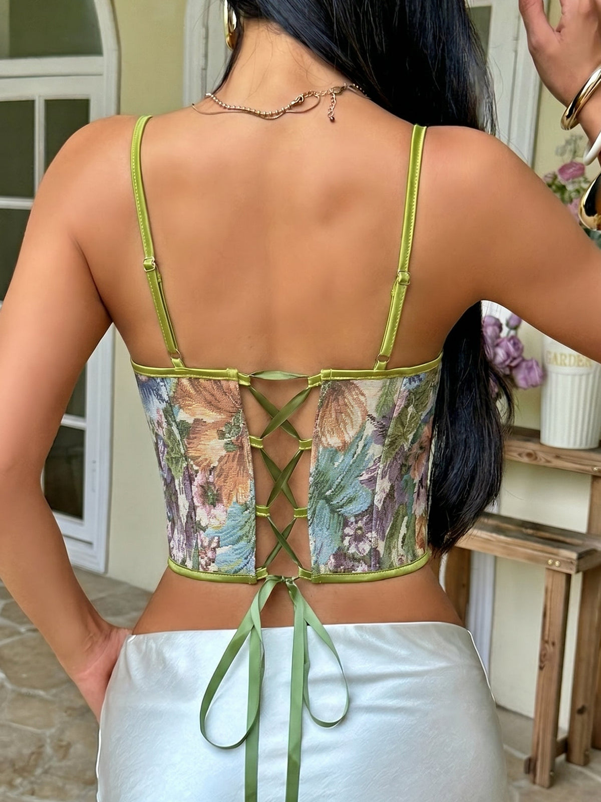 High-Stretch Party Floral Top